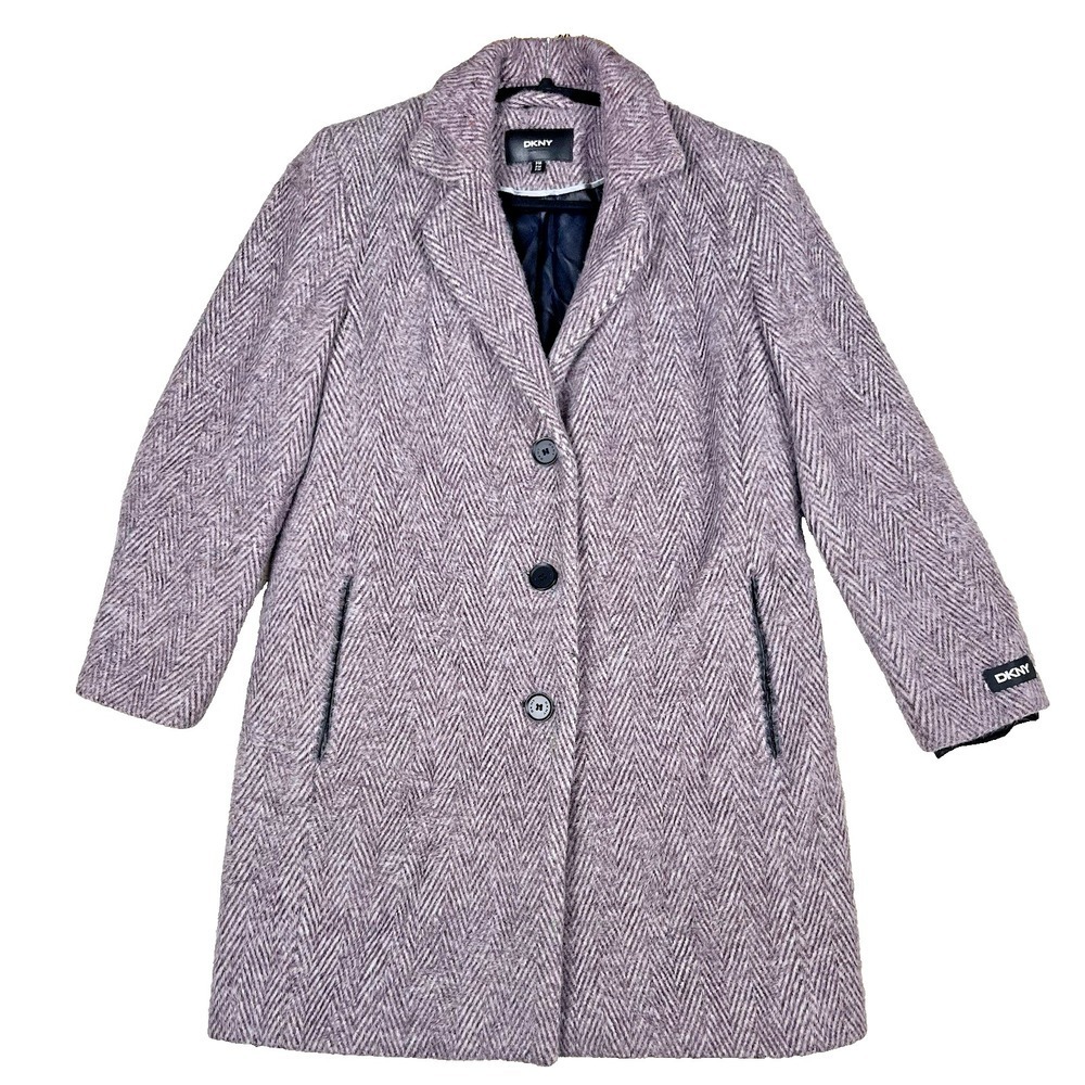 DKNY Herringbone Walker Coat‎ Purple PM